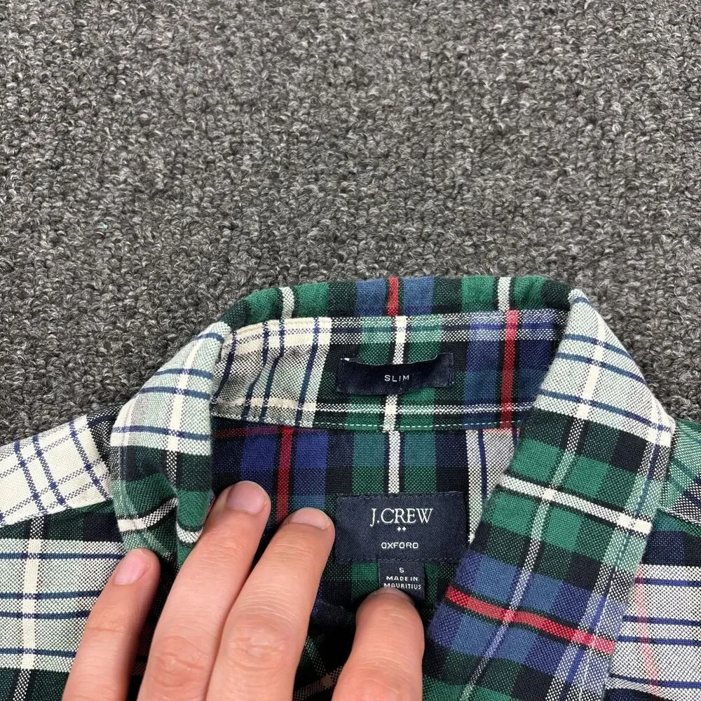 J. Crew Oxford Shirt Men Plaid Button-Down Slim Classic Multicolor Size Small